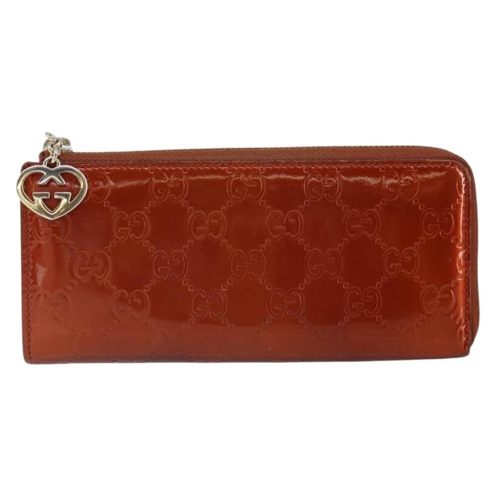Gucci GG Canvas Shiny Guccissima Wallet Orange